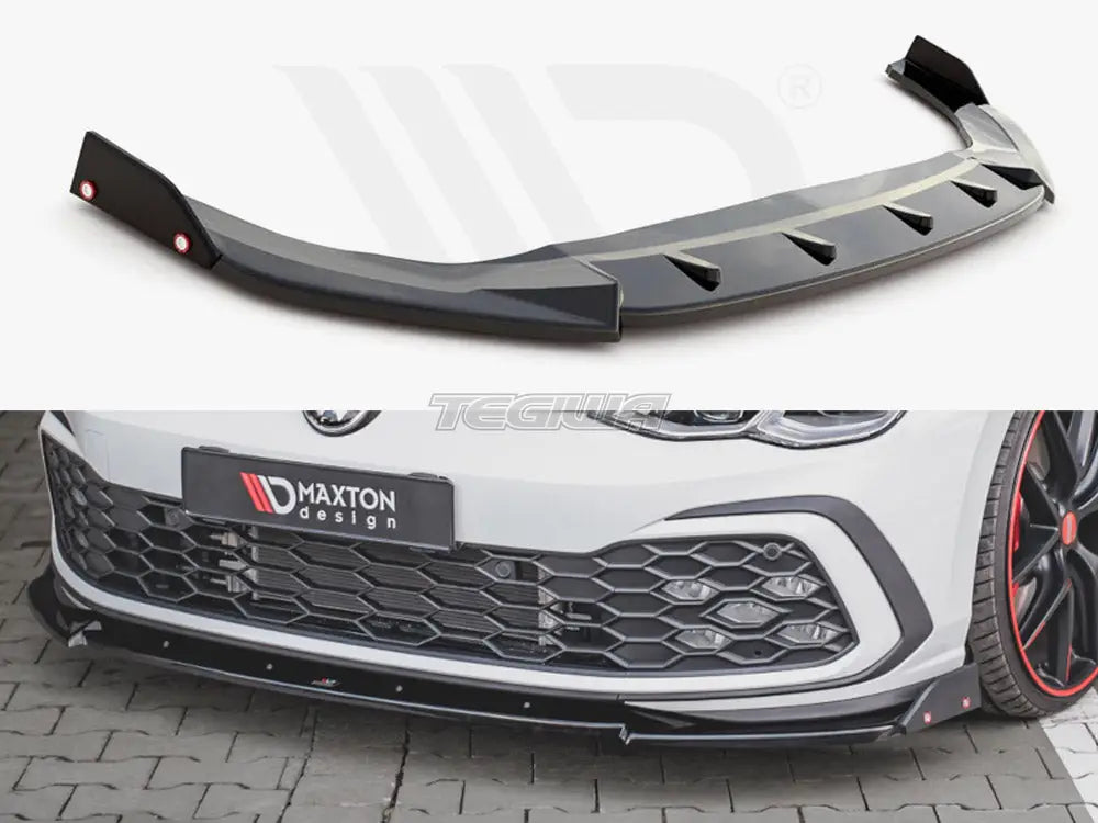 Maxton Design Front Splitter +flaps V3 Volkswagen Golf 8 GTI R-line 20-