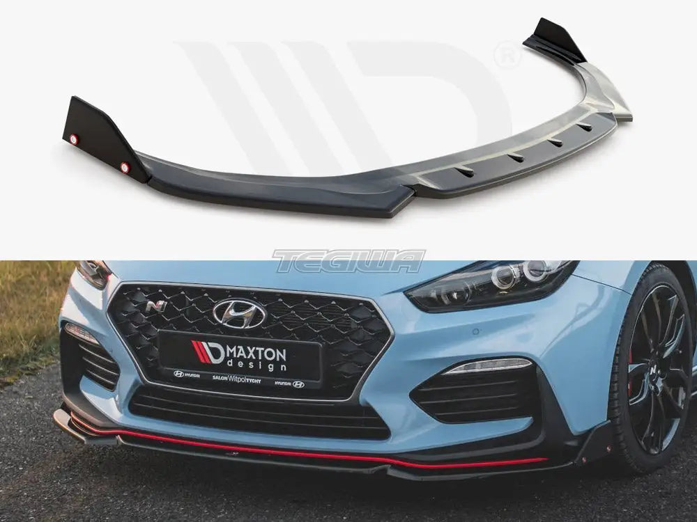 Maxton Design Front Splitter +flaps V6 Hyundai I30 N MK3 Hatchback fastback 01-20