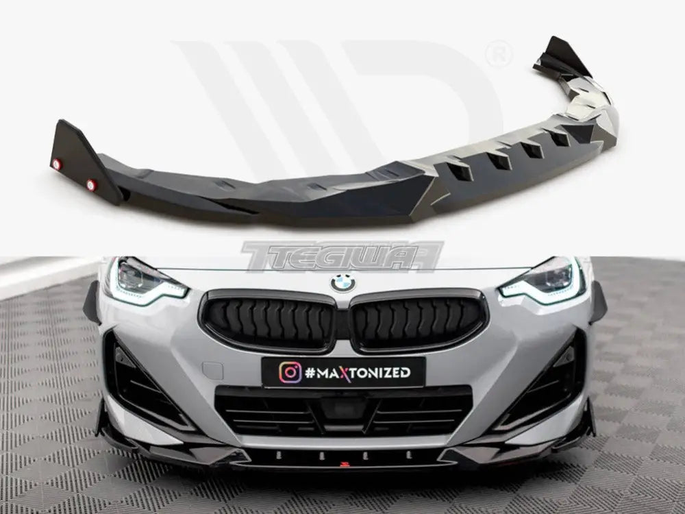 Maxton Design Front Splitter V.2 + Flaps BMW 2-Series Coupe M-Pack M240i G42