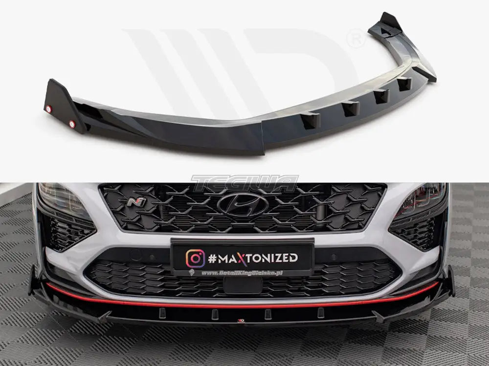 Maxton Design Front Splitter V.2 + Flaps Hyundai Kona N Mk1