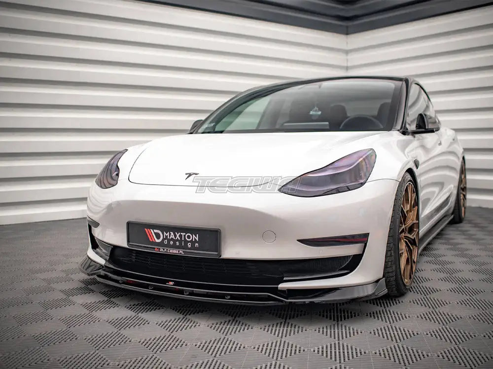 Maxton Design Front Splitter V.3 Tesla Model 3 2017-