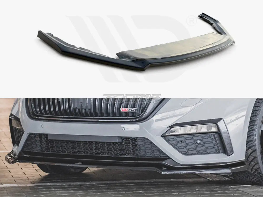 Maxton Design Front Splitter V4 Skoda Octavia RS MK4 2020-