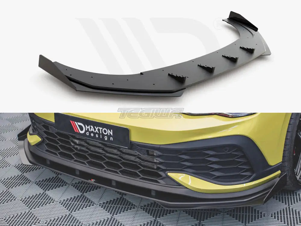 Maxton Design Racing Durability Front Splitter +flaps Volkswagen Golf 8 GTI Clubsport 20-