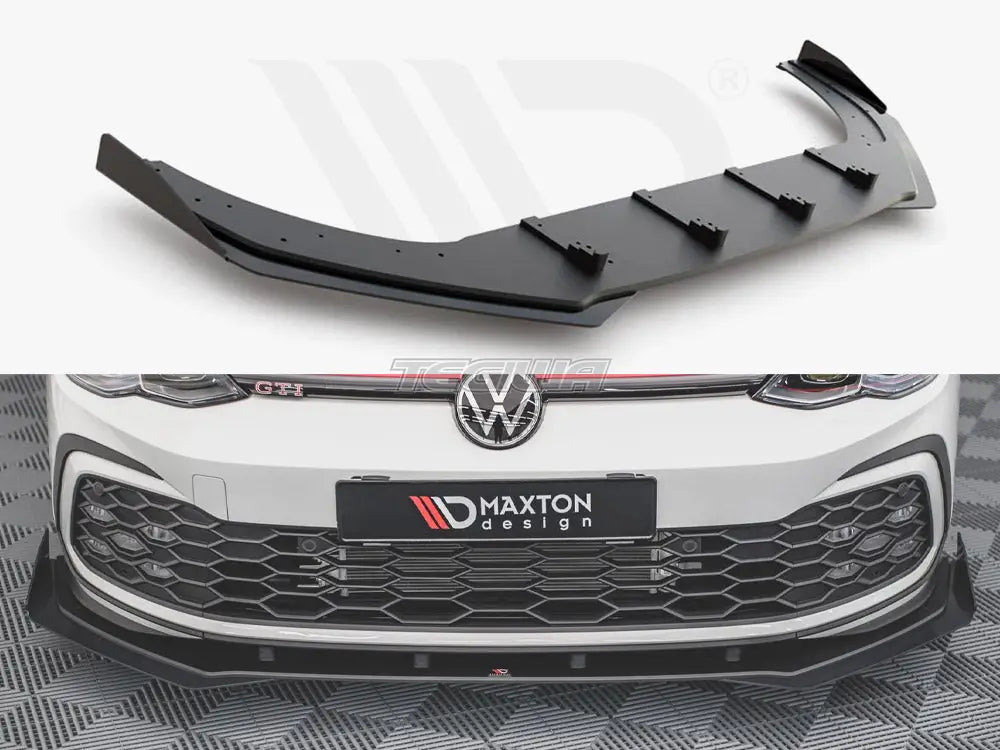 Maxton Design Racing Durability Front Splitter +flaps Volkswagen Golf 8 GTI R-line 20-