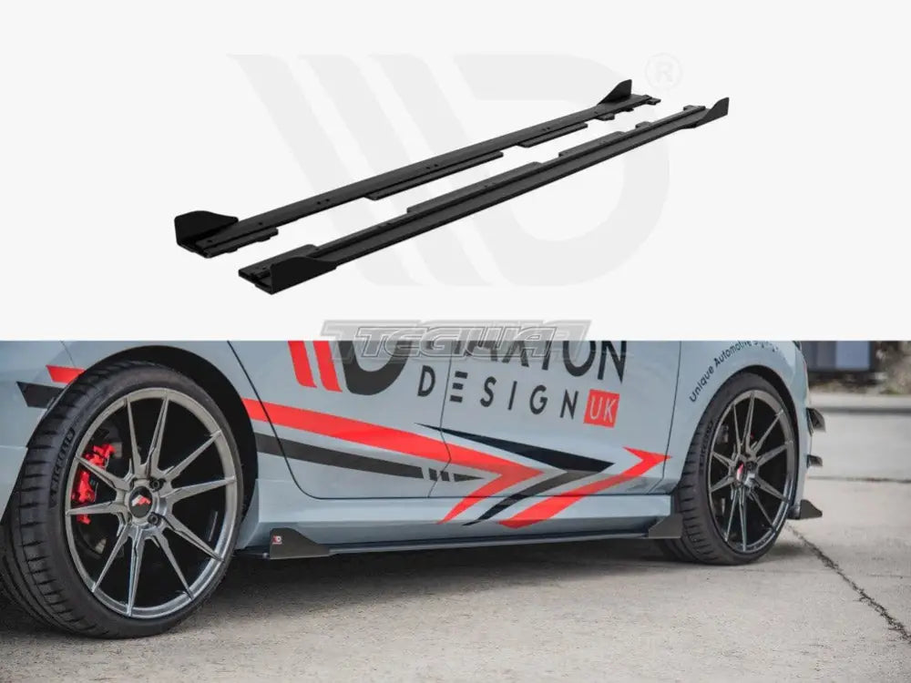 Maxton Design Maxton Racing Side Skirt Splitters +flaps Ford Fiesta MK8 ST ST Line 2017-