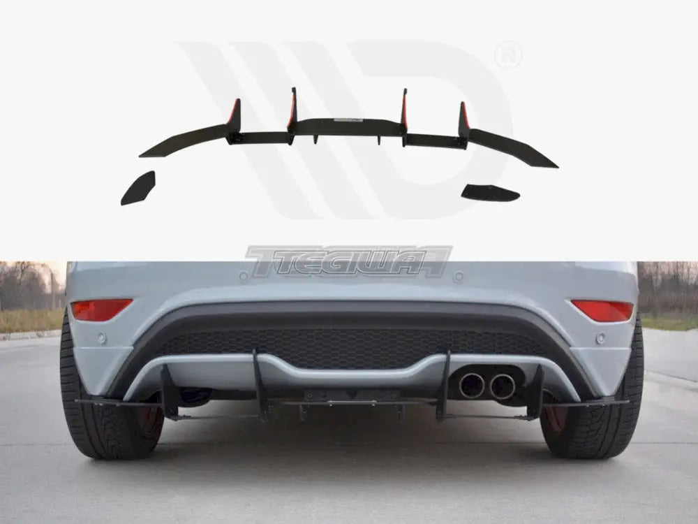 Maxton Design Rear Diffuser Ford Fiesta MK7 ST Facelift 01-17