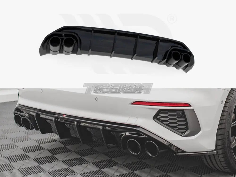 Maxton Design Rear Valance + Exhaust Ends Imitation Audi A3 S-line Sportback 8Y 2020-