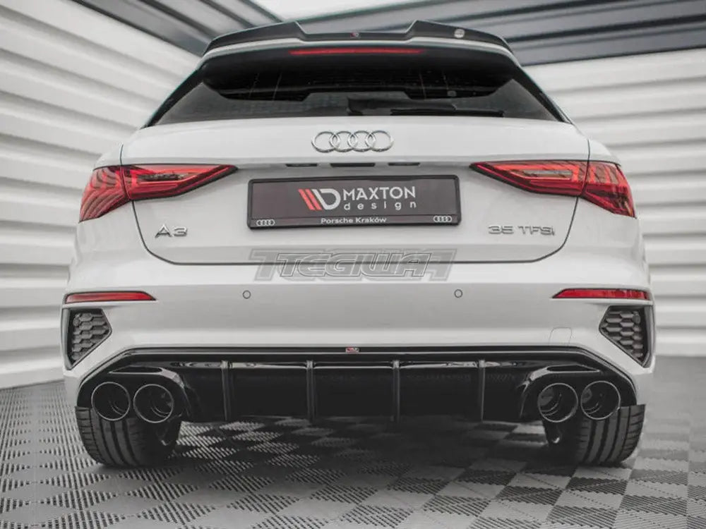 Maxton Design Rear Valance + Exhaust Ends Imitation Audi A3 S-line Sportback 8Y 2020-