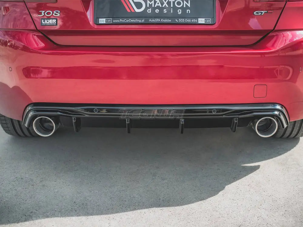 Maxton Design Rear Valance + Exhaust Ends Imitation Peugeot 308 GT MK2 Facelift 2017-