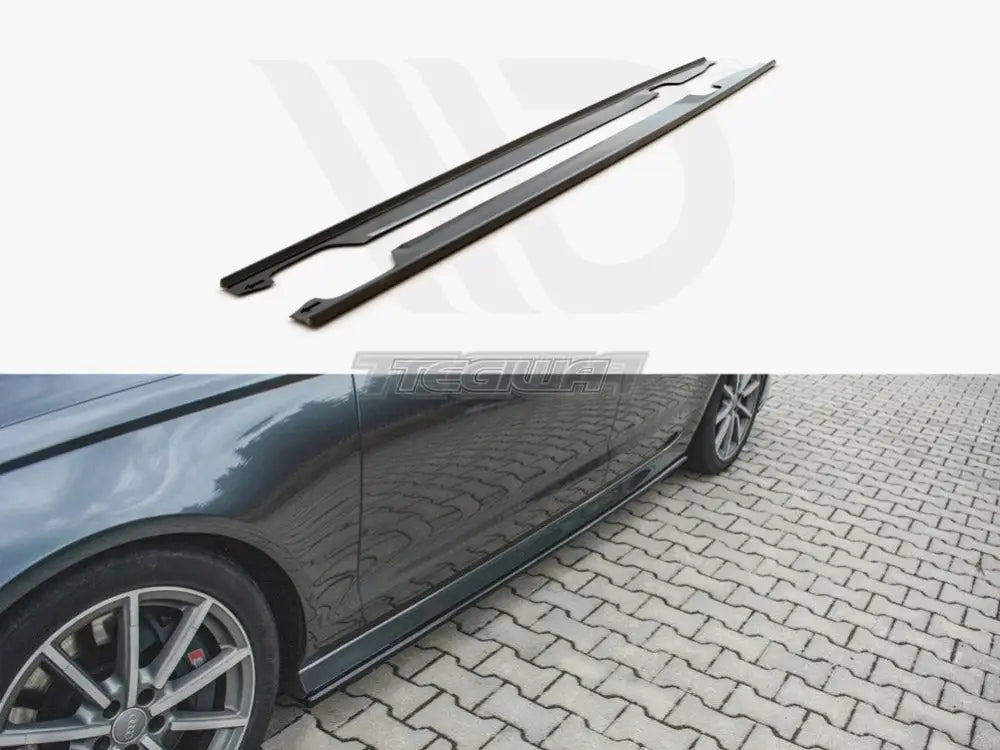 Maxton Design Side Skirt Diffusers Audi S6 A6 S-line C7 Facelift