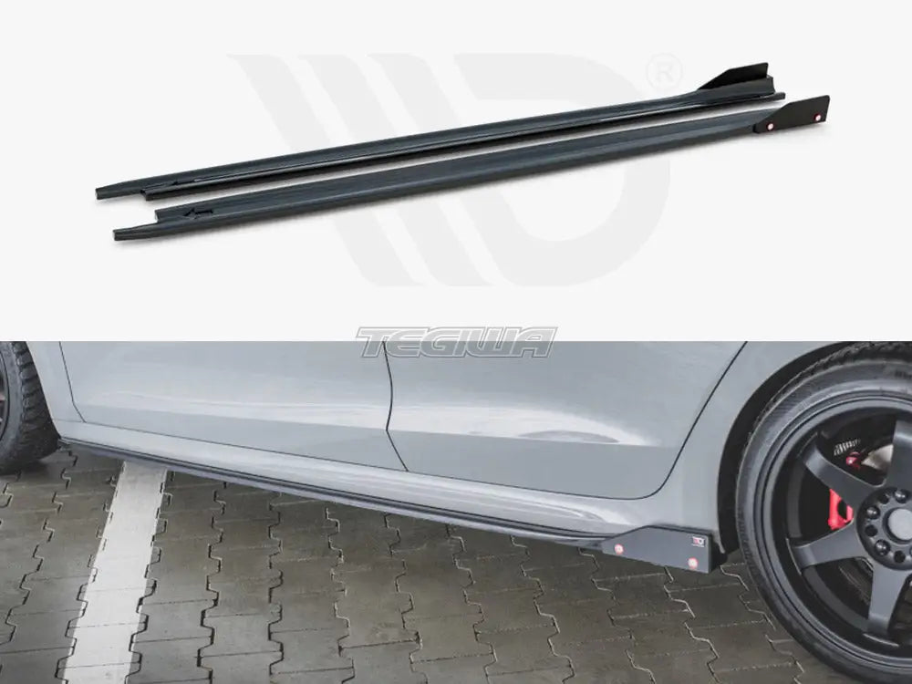 Maxton Design Side Skirts Diffusers +flaps V2 Skoda Octavia RS MK4 2020-