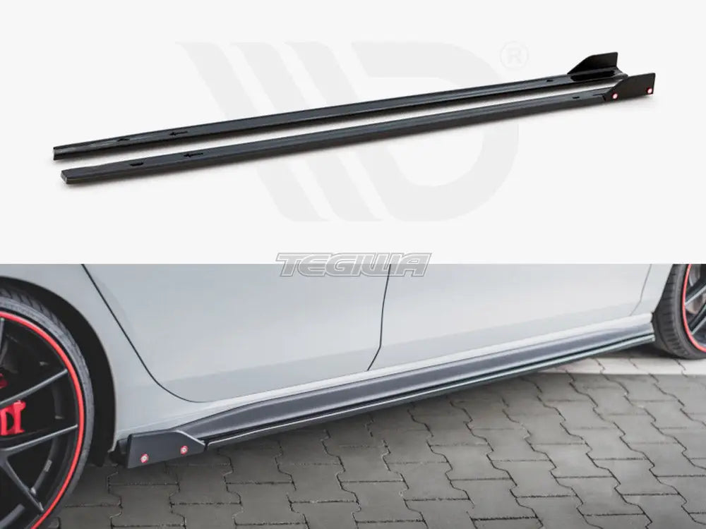 Maxton Design Side Skirts Diffusers +flaps V2 Volkswagen Golf 8 GTI GTI Clubsport R-line 20-