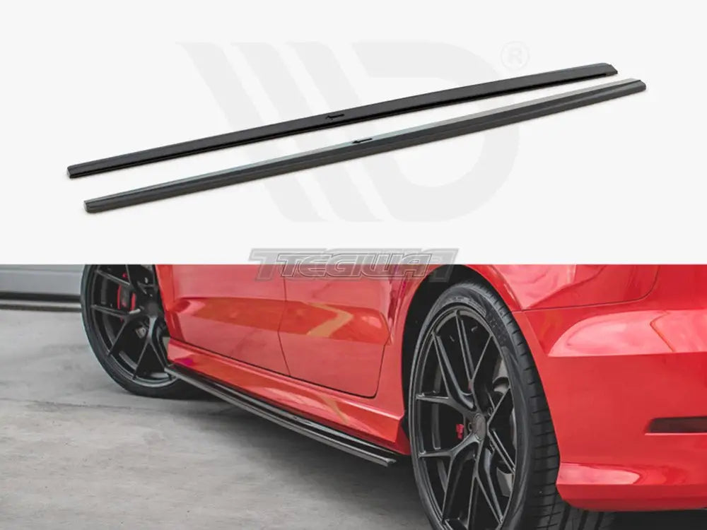 Maxton Design Side Skirts Diffusers V.1 Audi S3 A3 S-line 8V 8V FL Sedan 17-20