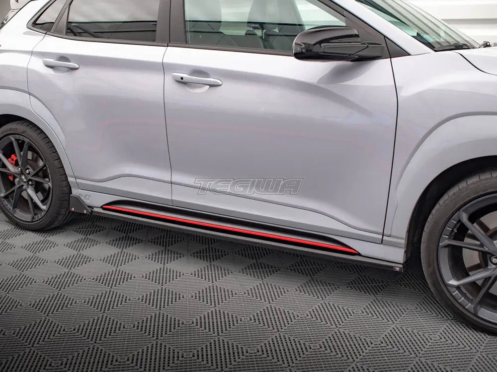 Maxton Design Side Skirts Diffusers V.1 + Flaps Hyundai Kona N Mk1