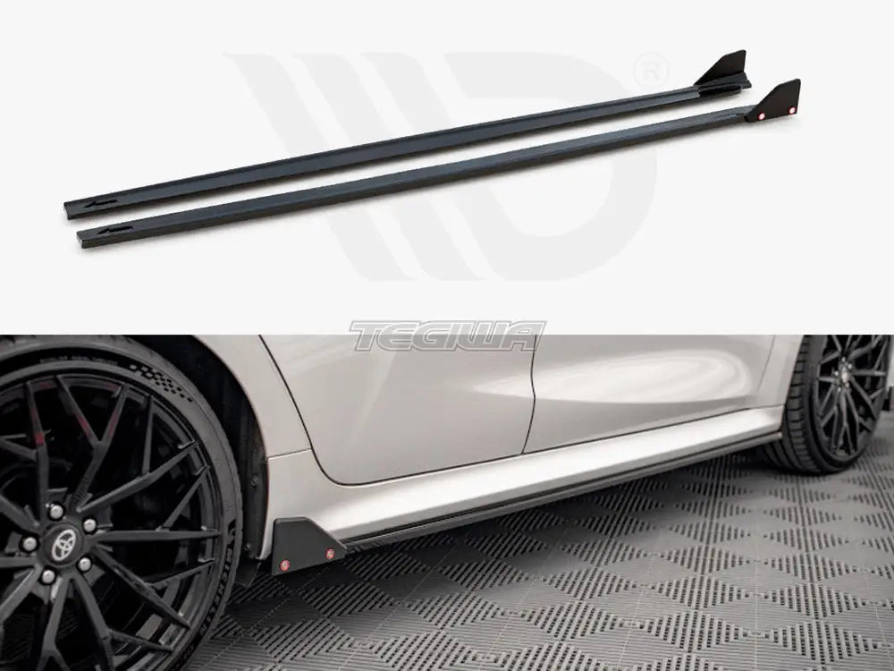 Maxton Design Side Skirts Diffusers V.1 + Flaps Toyota Yaris Mk4