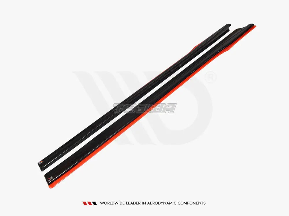 Maxton Design Side Skirts Splitters Black & Red V.2 Subaru BRZ Facelift 17-20