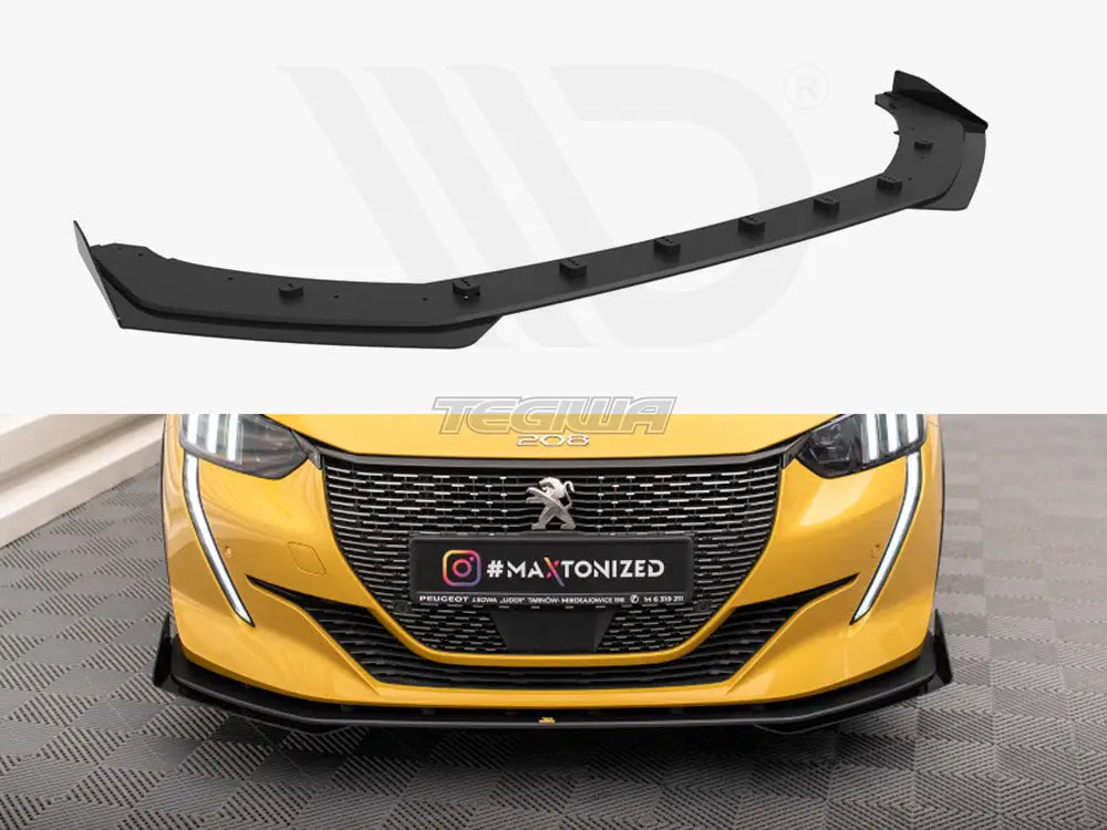 Maxton Design Street PRO Front Splitter + Flaps Peugeot 208 GT Mk2