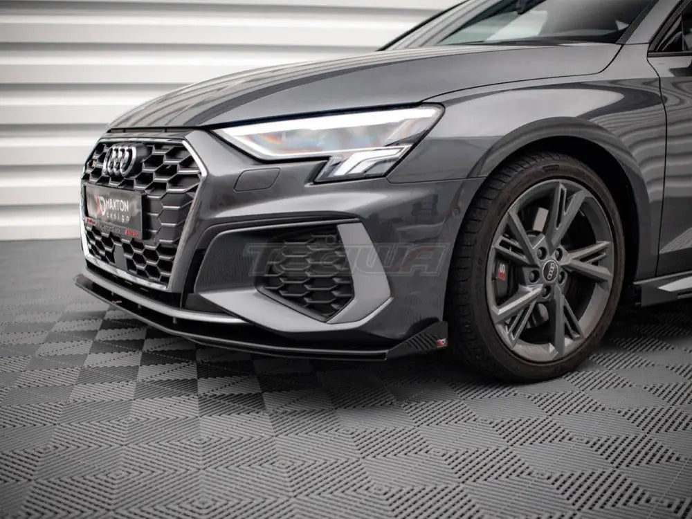 Maxton Design Street PRO Front Splitter V.1 +flaps Audi S3 A3 S-line 8Y 2020-