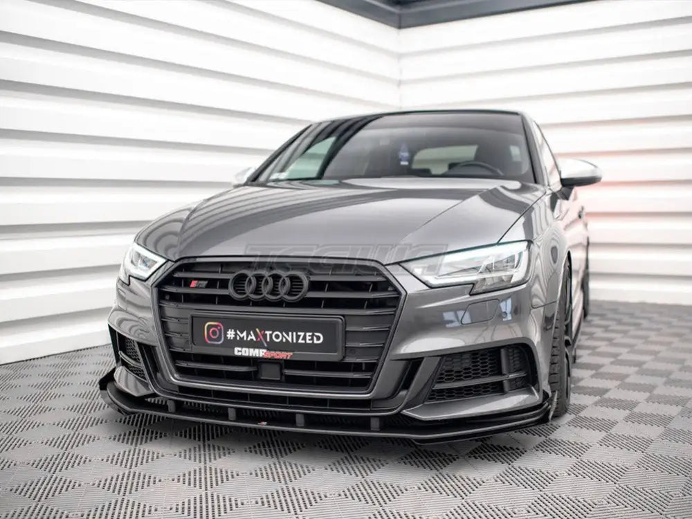 Maxton Design Street PRO Front Splitter V.1 +flaps Audi S3 Sportback 8V Facelift