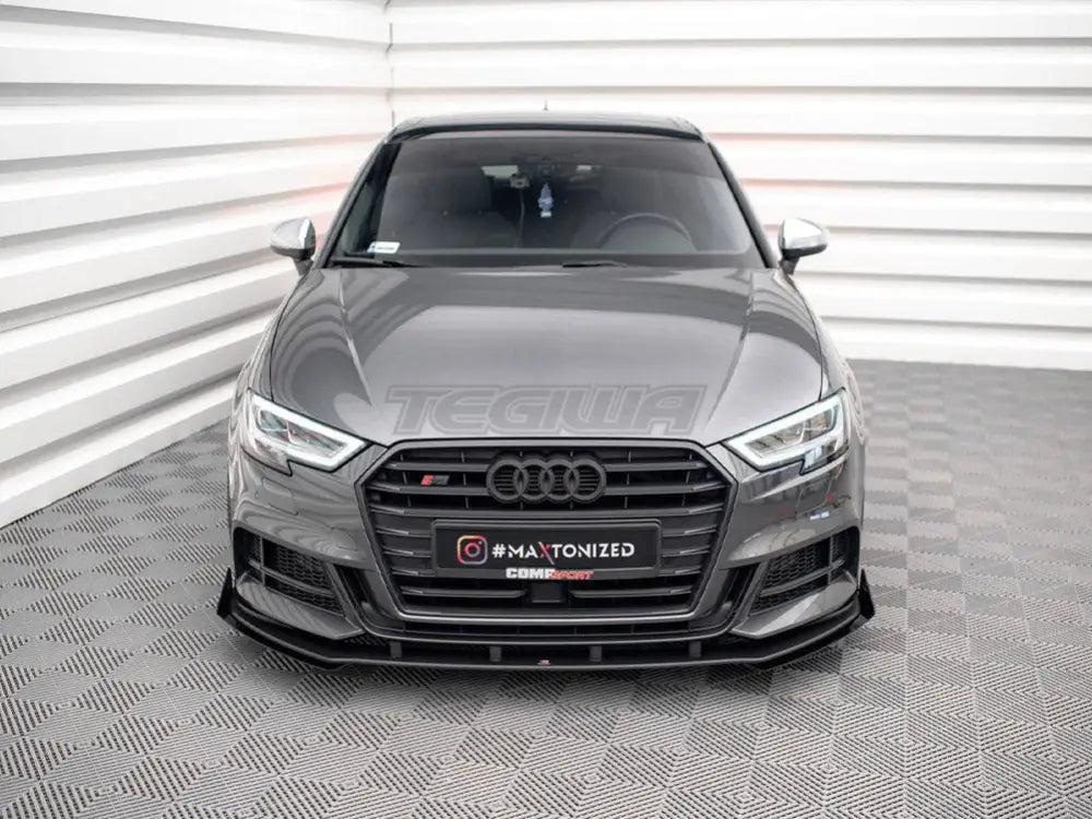 Maxton Design Street PRO Front Splitter V.1 +flaps Audi S3 Sportback 8V Facelift