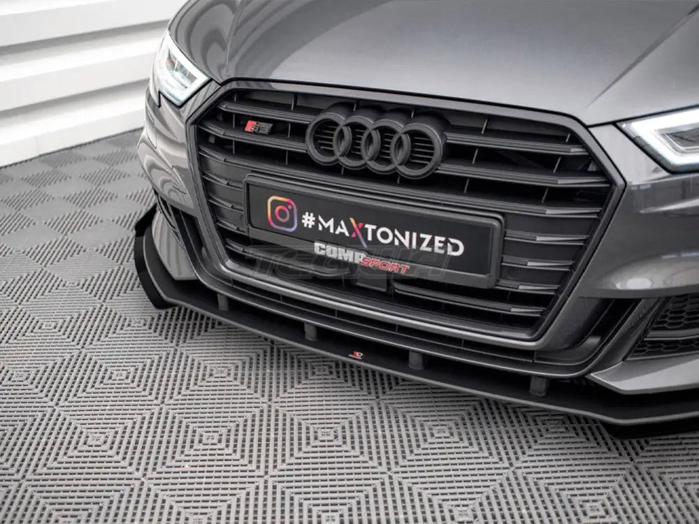 Maxton Design Street PRO Front Splitter V.1 +flaps Audi S3 Sportback 8V Facelift