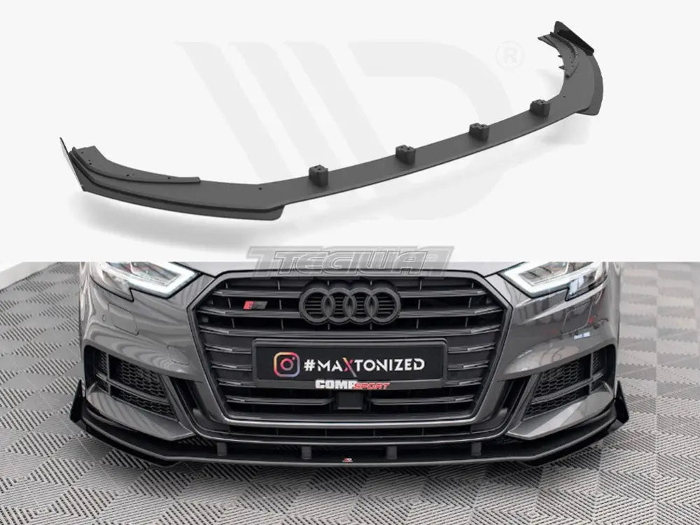 Maxton Design Street PRO Front Splitter V.1 +flaps Audi S3 Sportback 8V Facelift