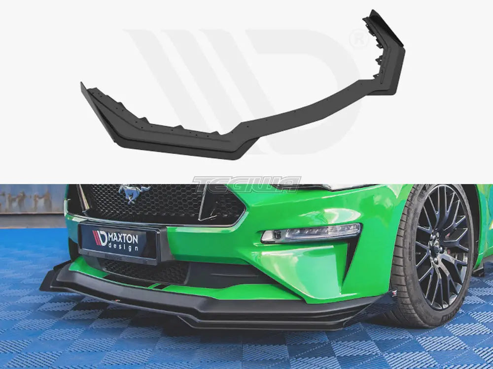 Maxton Design Street PRO Front Splitter V.1 +flaps Ford Mustang GT MK6 Facelift 2017-