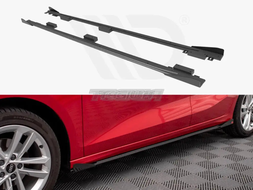 Maxton Design Street PRO Side Skirts Diffusers + Flaps Audi A3 8Y