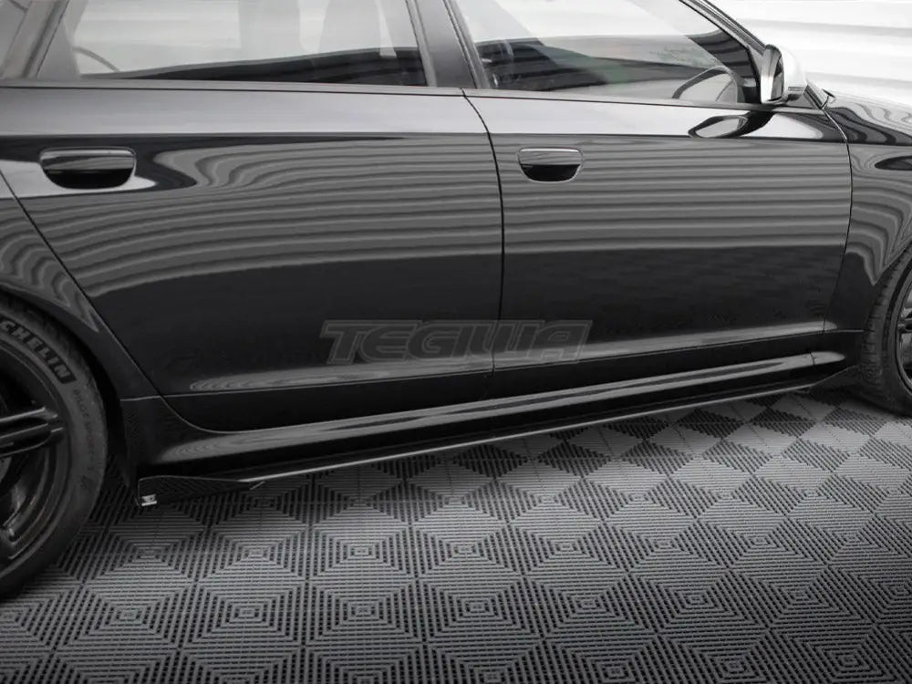 Maxton Design Street PRO Side Skirts Diffusers + Flaps Audi RS6 Avant C6