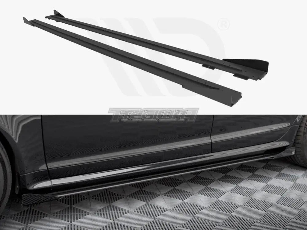 Maxton Design Street PRO Side Skirts Diffusers + Flaps Audi RS6 Avant C6