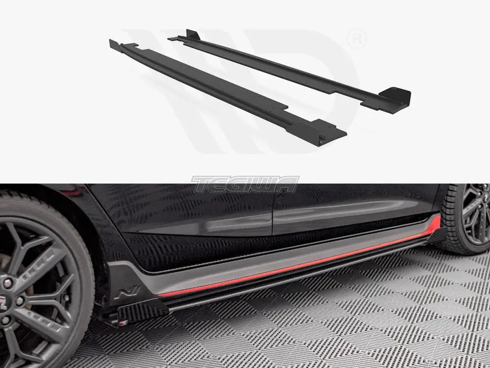 Maxton Design Street PRO Side Skirts Diffusers +flaps Hyundai I20 N MK3 2020-