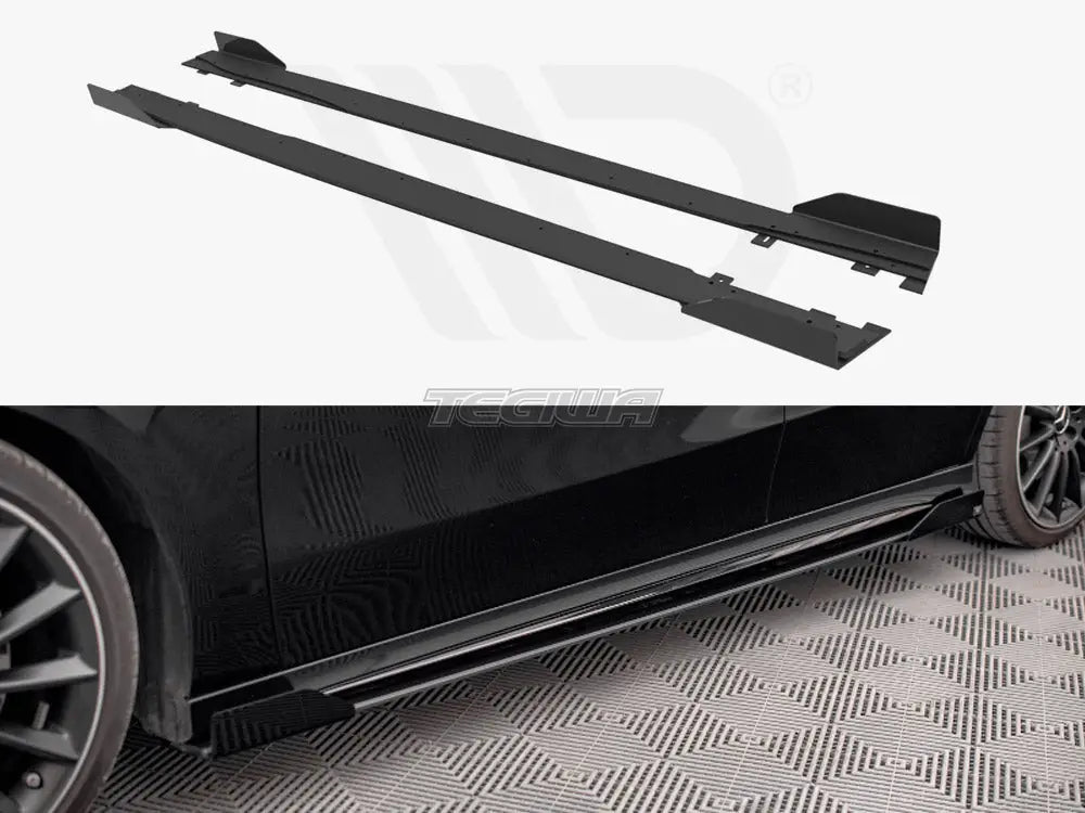 Maxton Design Street PRO Side Skirts Diffusers + Flaps Mercedes A35 AMG AMG-Line Aero Pack W177