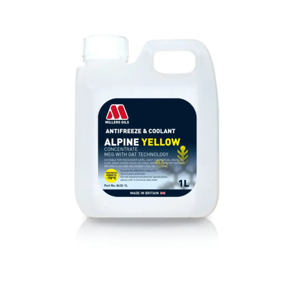 Millers Alpine Yellow Concentrate Antifreeze