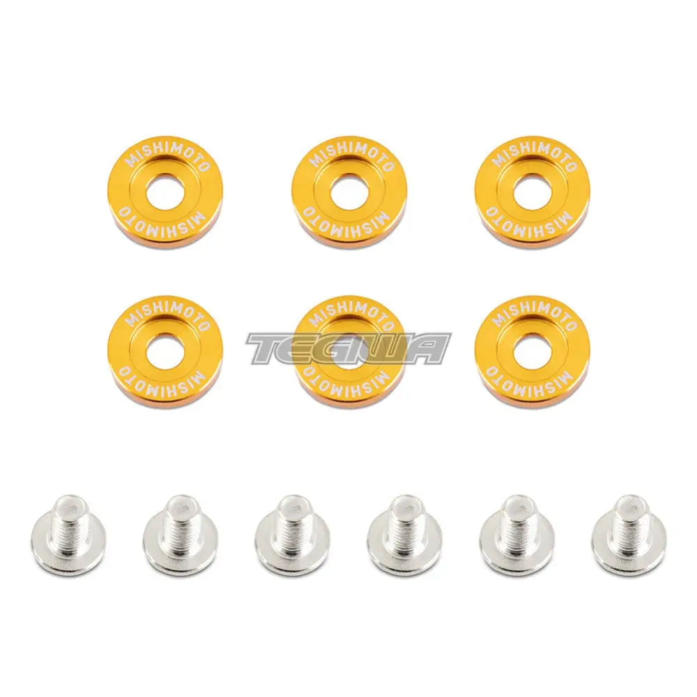 Mishimoto M6 X 1.0 Fender Washer and Bolt Kit 16.7mm OD 6 pcs