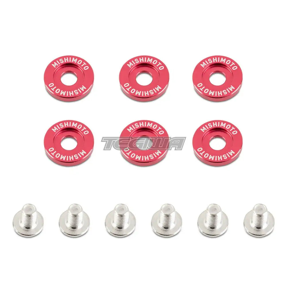 Mishimoto M6 X 1.0 Fender Washer and Bolt Kit 16.7mm OD 6 pcs