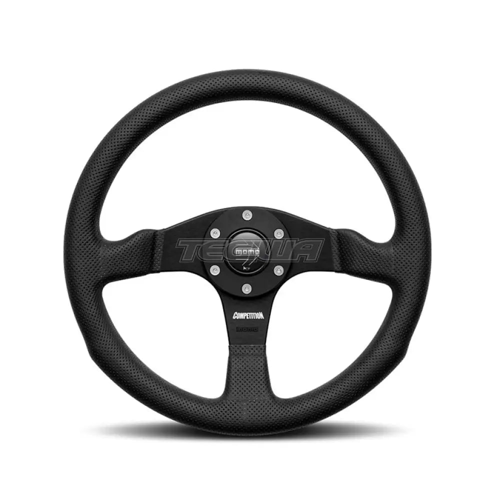 Momo Competition - Black Leather & Spokes 350Mm* Steering Wheels And Accessories