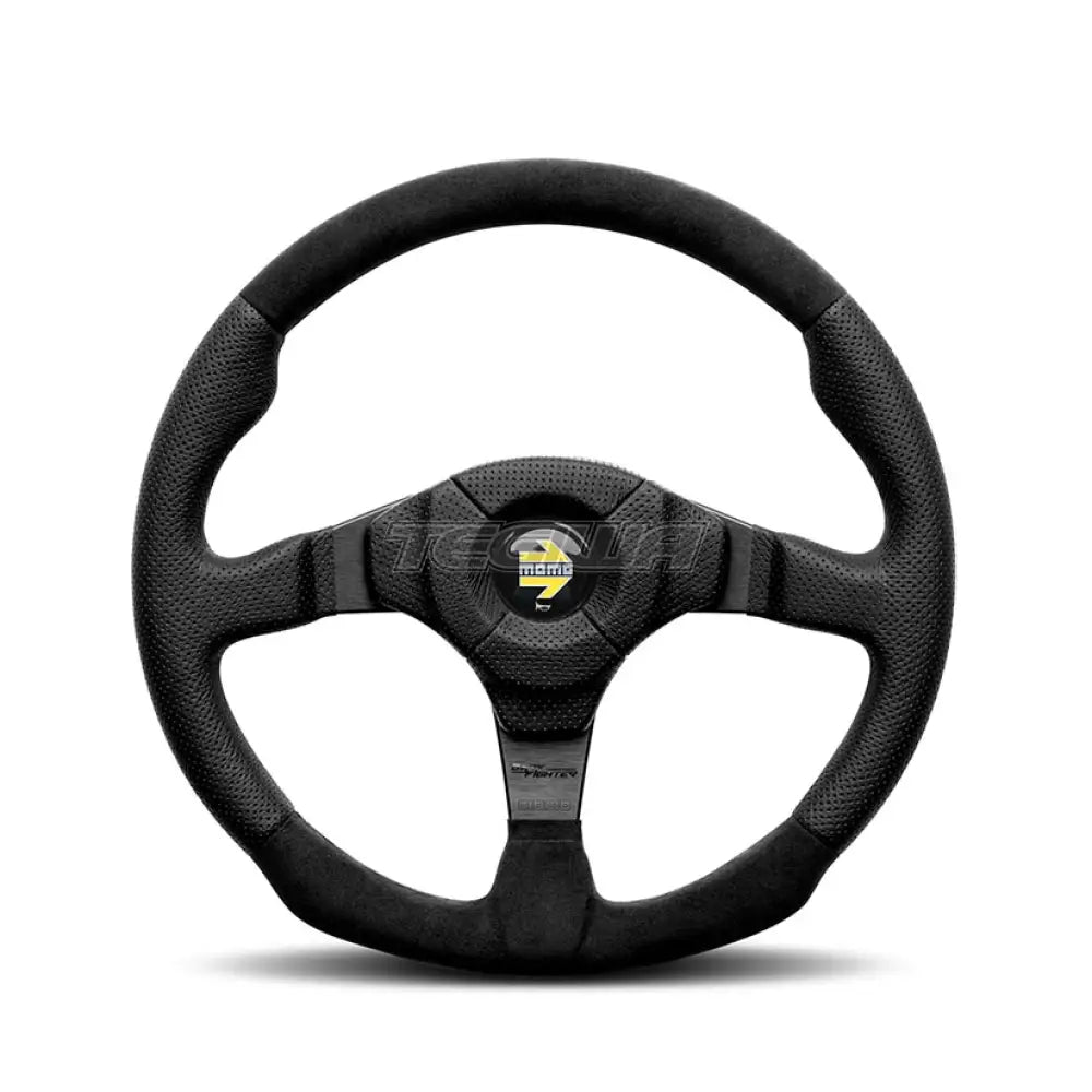 Momo Dark Fighter Steering Wheel 350Mm Black Leather/Wood 350Mm* Wheels And Accessories