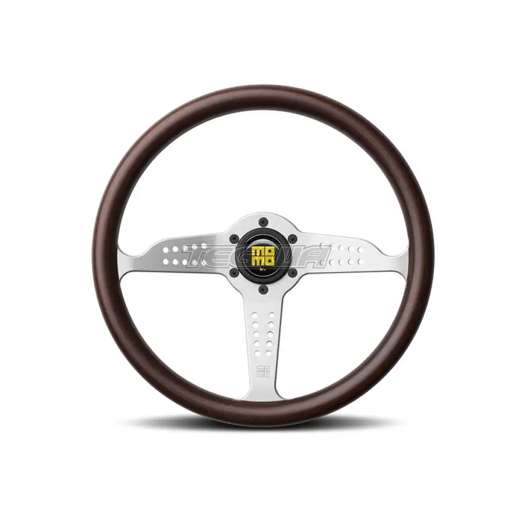 Momo Grand Prix - Mahogany Wood/Silver Spoke 350Mm Steering Wheels And Accessories