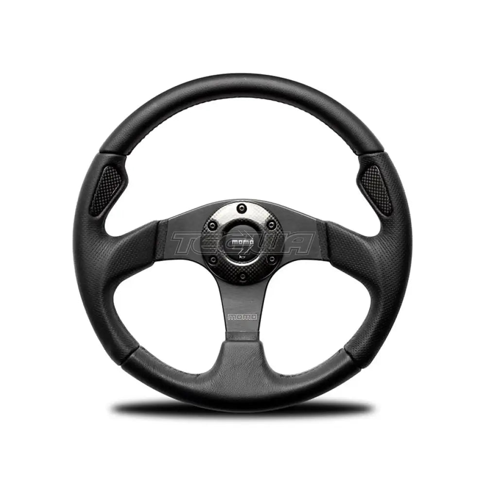 Momo Jet - Black Leather Steering Wheel 320Mm 350Mm Wheels And Accessories