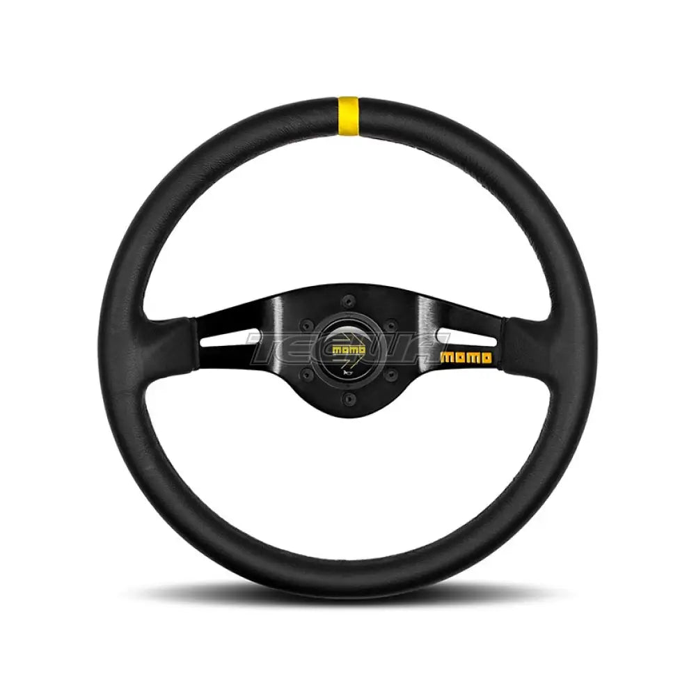 Momo Model 03 - Steering Wheel 350Mm Black Spoke/Black Leather Wheels And Accessories