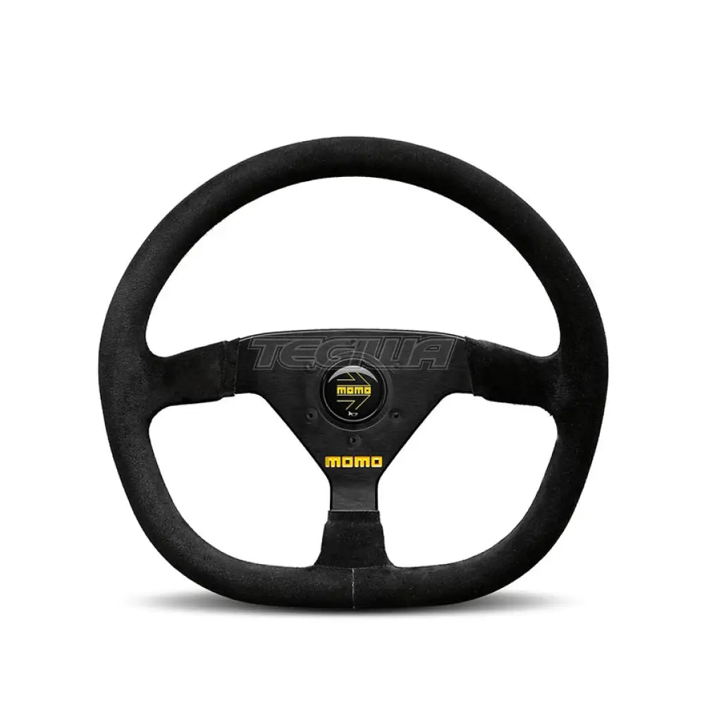 Momo Model 88 Flat Bottom Black Suede Steering Wheel 320Mm - 350Mm Wheels And Accessories