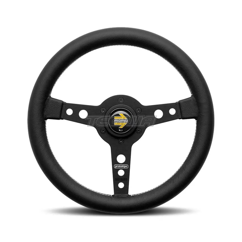 Momo Prototipo Steering Wheel 320Mm-370Mm Black Spoke/Black Leather 320Mm Wheels And Accessories