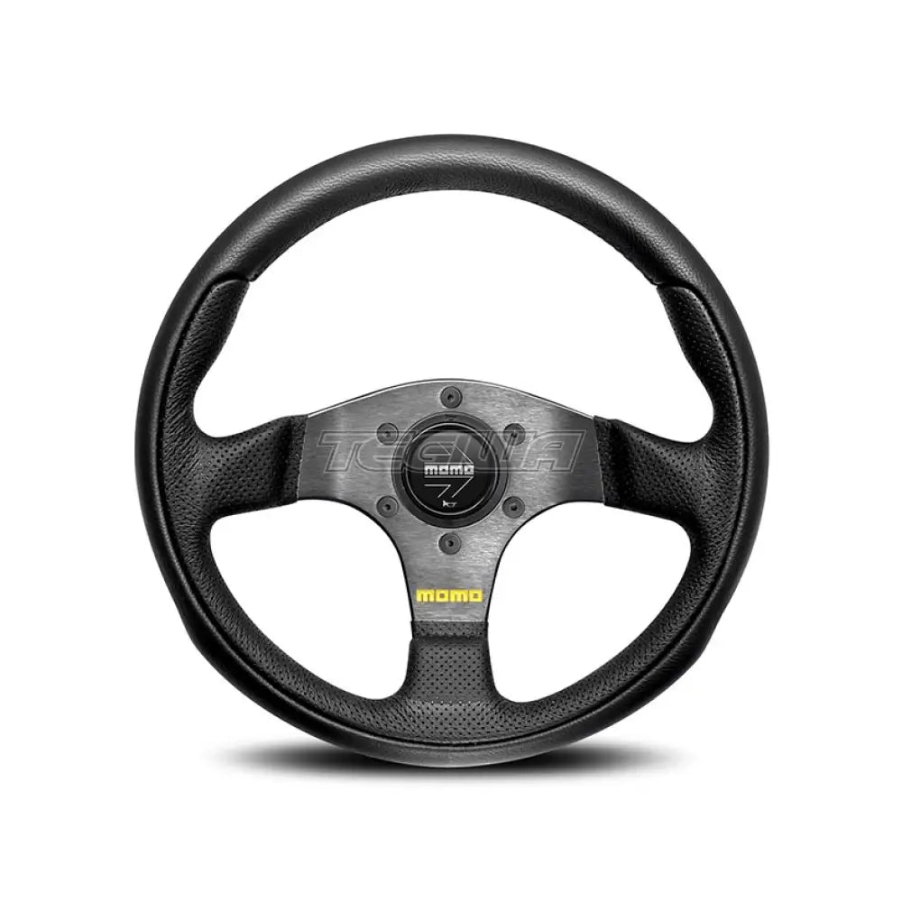 Momo Team - Black Leather Steering Wheel 280Mm 300Mm Wheels And Accessories