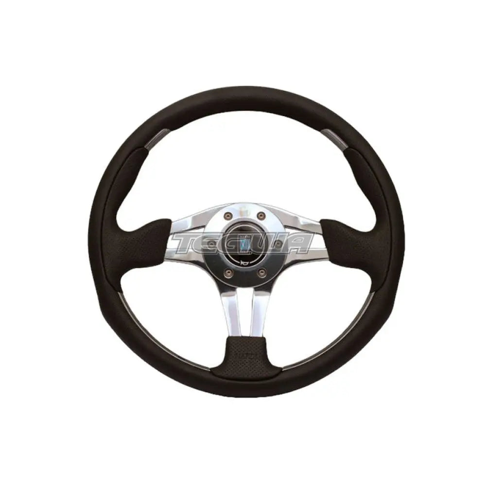 Nardi ND4 Leather Steering Wheel Black with Gloss Spokes 350mm