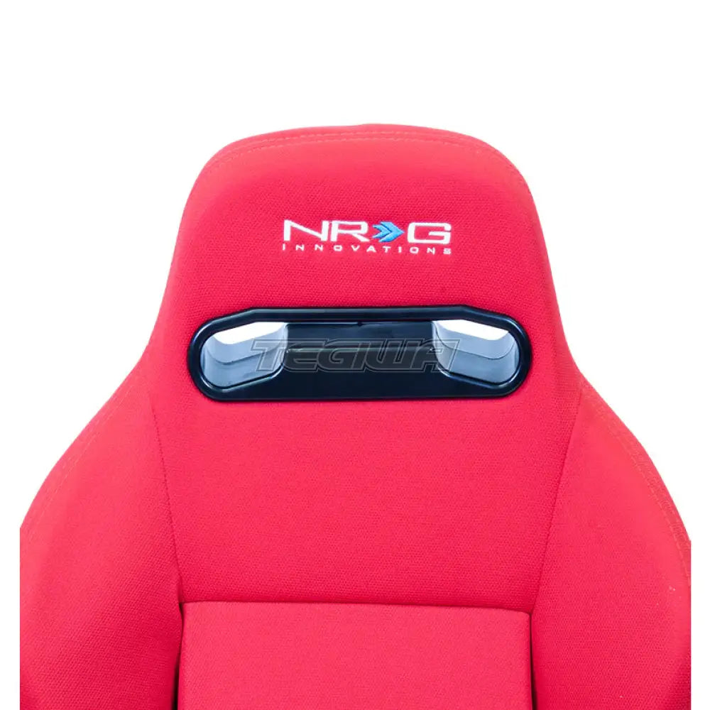 NRG Reclinable Racing Seat Cloth with Red Stitching Honda Civic EK9 Integra DC2 Type R Style - Pair