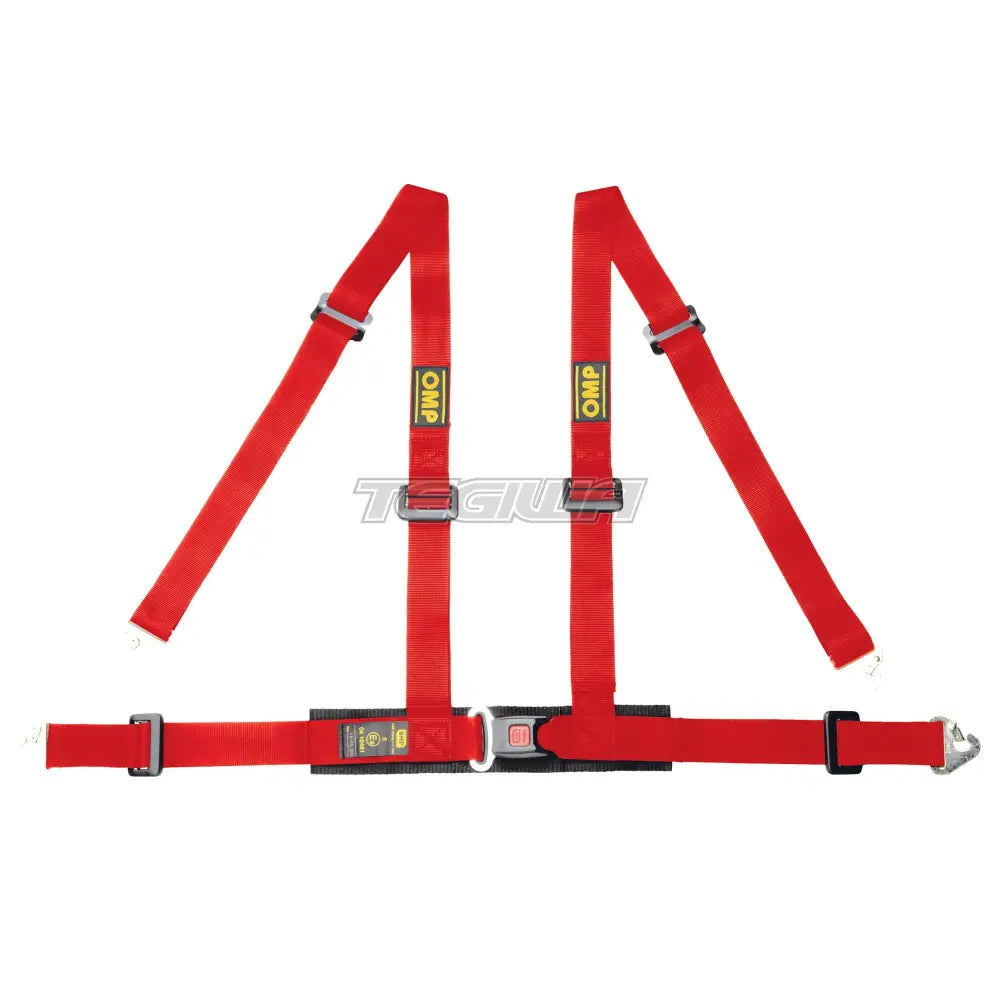 Omp 4 Point Ece Harness - Road 4M Red Harnesses