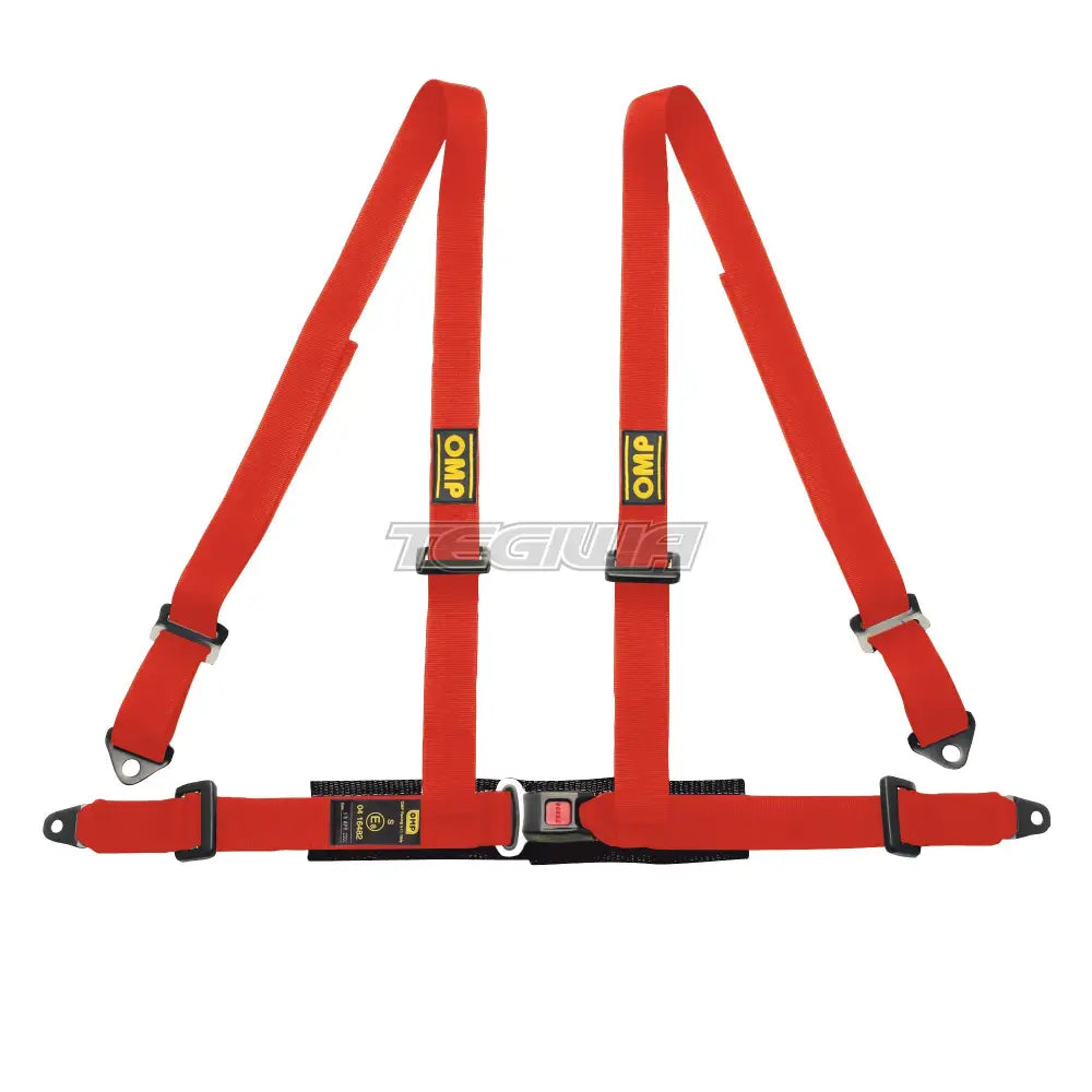 Omp 4 Point Ece Harness - Road Red Harnesses