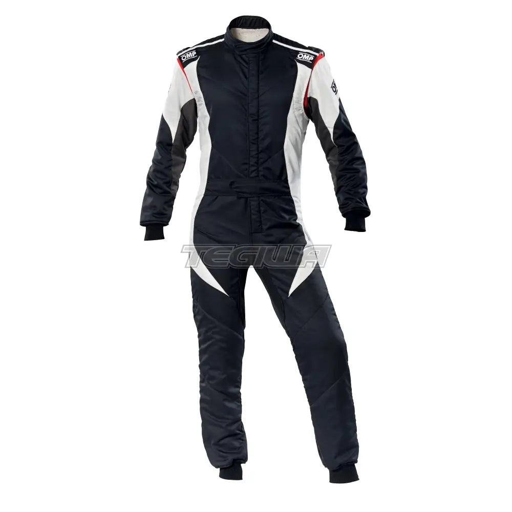 Omp First Evo Overall Fia 8856-2018 Black / White Eu Size 42 Suits