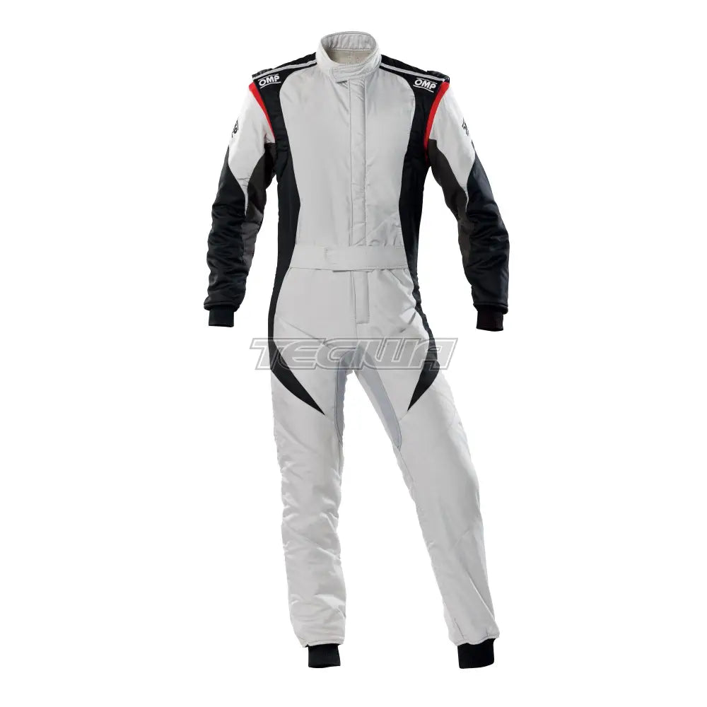 Omp First Evo Overall Fia 8856-2018 Grey / Black Eu Size 42 Suits