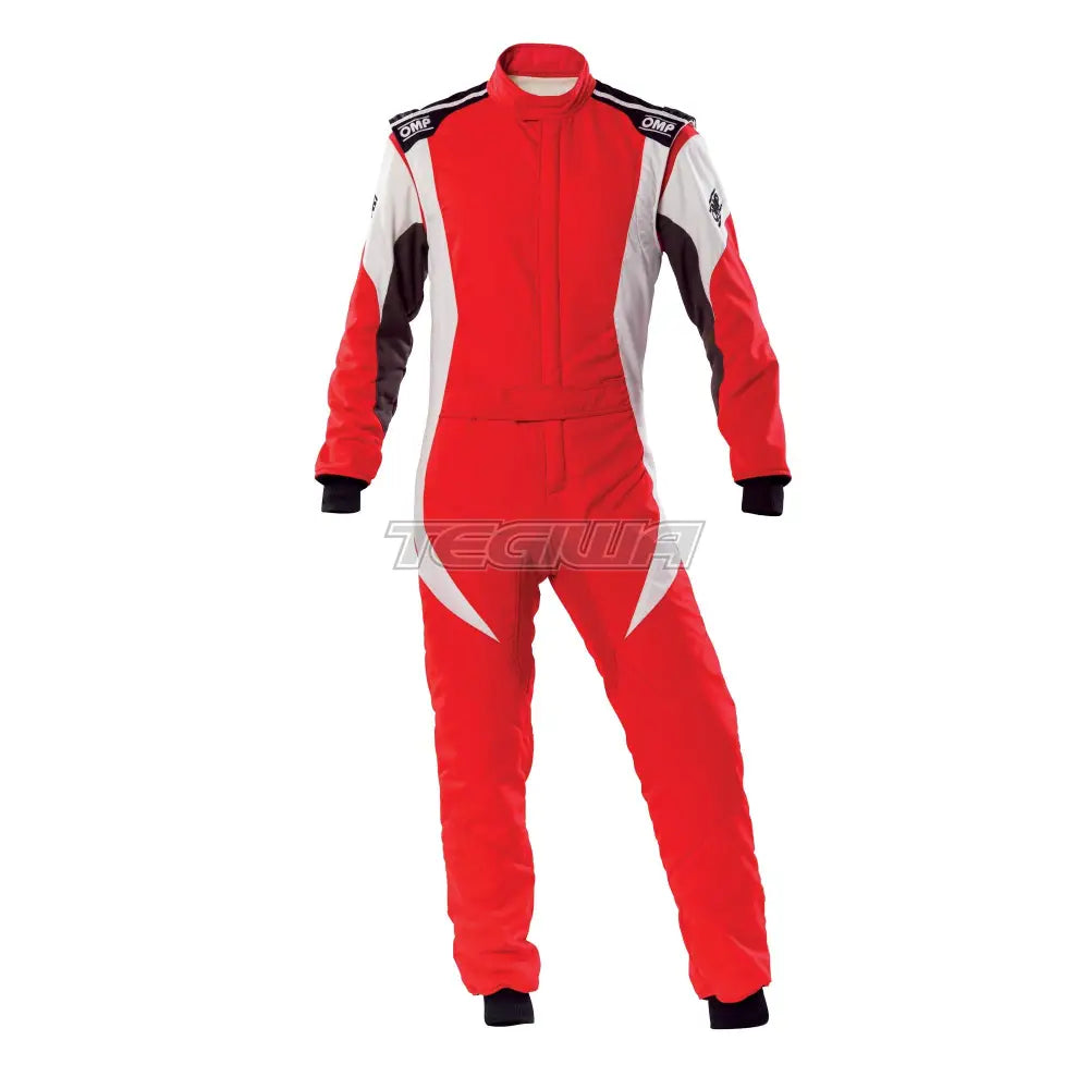 Omp First Evo Overall Fia 8856-2018 Red / White Eu Size 42 Suits